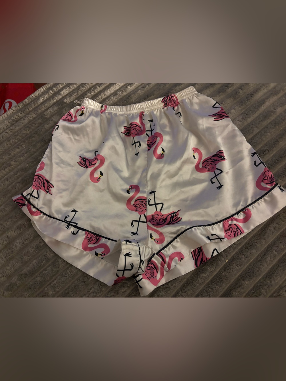 Women’s Pink Flamingo Satin Sleep Shorts